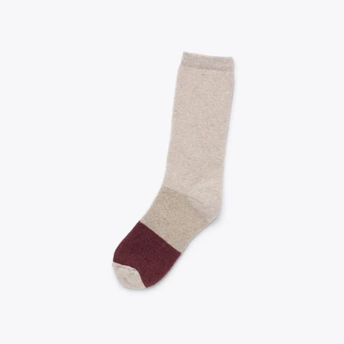 Nisolo Socks Men Cushion Crew Hiker Sock Khakiburgundy