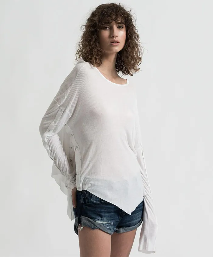One Teaspoon Basic Tees BAMBOO COTTON RIBBED LONGSLEEVE TEE 8211 Women
