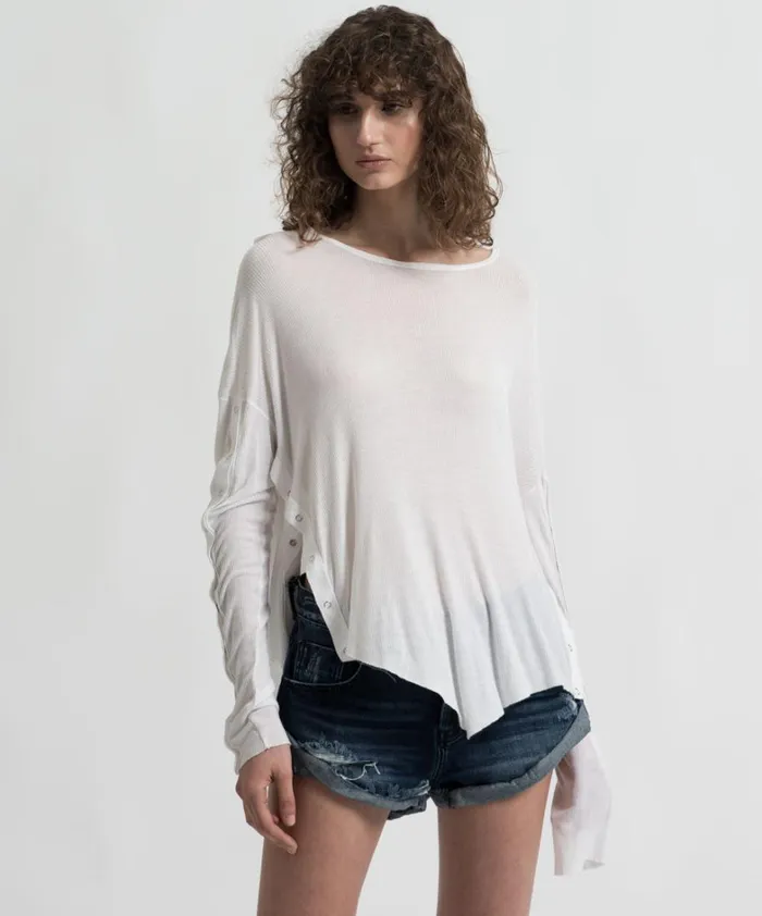 One Teaspoon Basic Tees BAMBOO COTTON RIBBED LONGSLEEVE TEE 8211 Women
