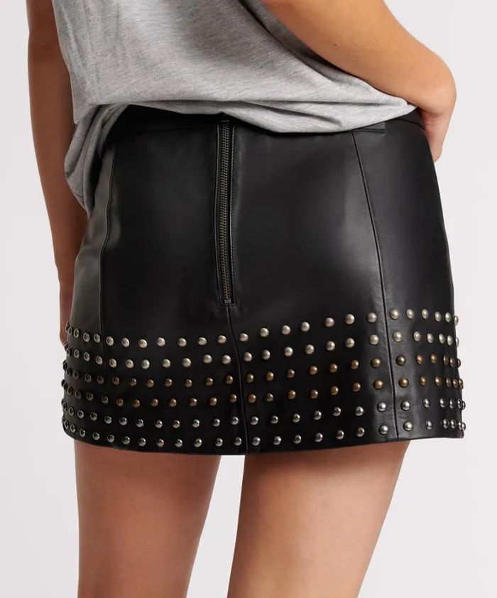 One Teaspoon Bottoms HAND STUDDED LEATHER SKIRT 8211 Women One Teaspoon Bottoms HAND STUDDED LEATHER SKIRT 8211 Women