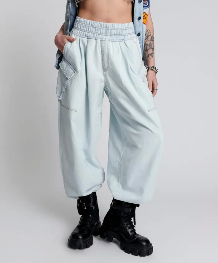 One Teaspoon Bottoms LE SURF DENIM PARACHUTE PANTS 8211 Women
