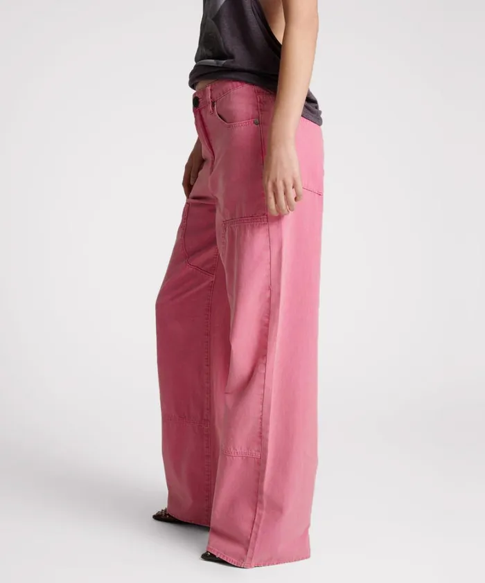 One Teaspoon Bottoms PINK FLAMBE CANVAS JACKSON MID WAIST WIDE LEG PANT 8211 Women One Teaspoon Bottoms PINK FLAMBE CANVAS JACKSON MID WAIST WIDE LEG PANT 8211 Women