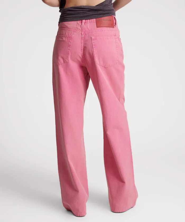 One Teaspoon Bottoms PINK FLAMBE CANVAS JACKSON MID WAIST WIDE LEG PANT 8211 Women One Teaspoon Bottoms PINK FLAMBE CANVAS JACKSON MID WAIST WIDE LEG PANT 8211 Women
