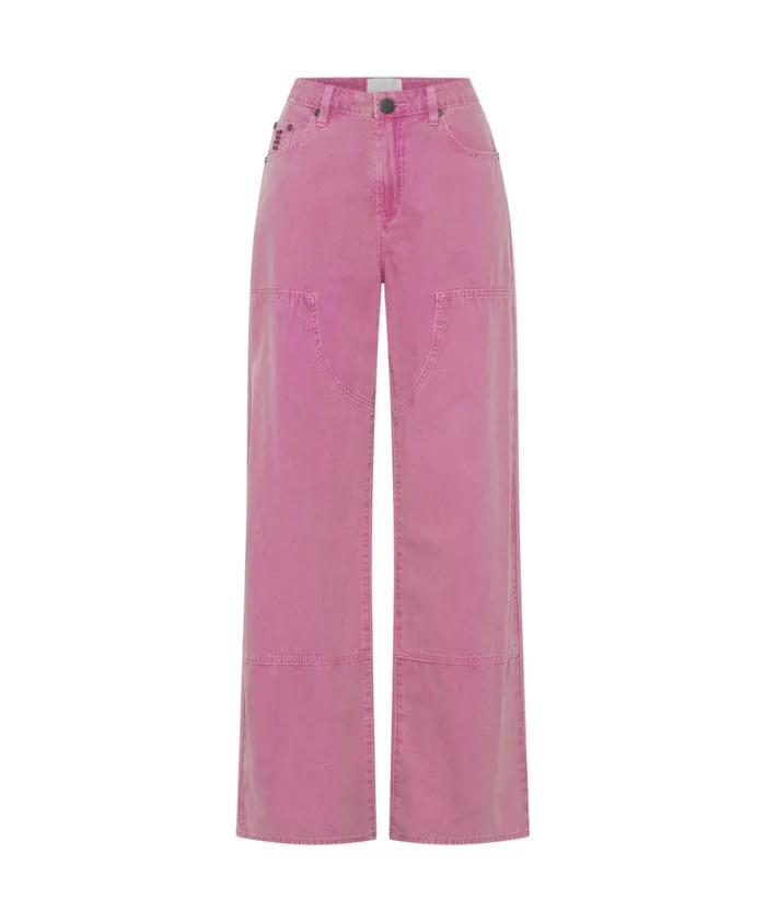 One Teaspoon Bottoms PINK FLAMBE CANVAS JACKSON MID WAIST WIDE LEG PANT 8211 Women One Teaspoon Bottoms PINK FLAMBE CANVAS JACKSON MID WAIST WIDE LEG PANT 8211 Women