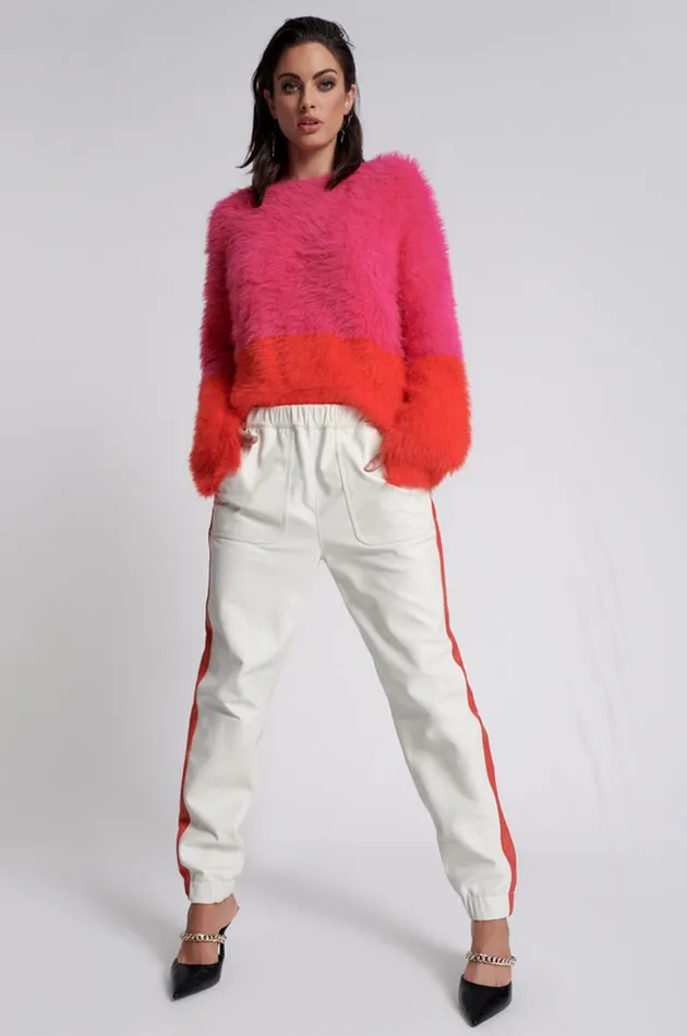 One Teaspoon Bottoms RED LINE LEATHER TRACK PANTS 8211 Women