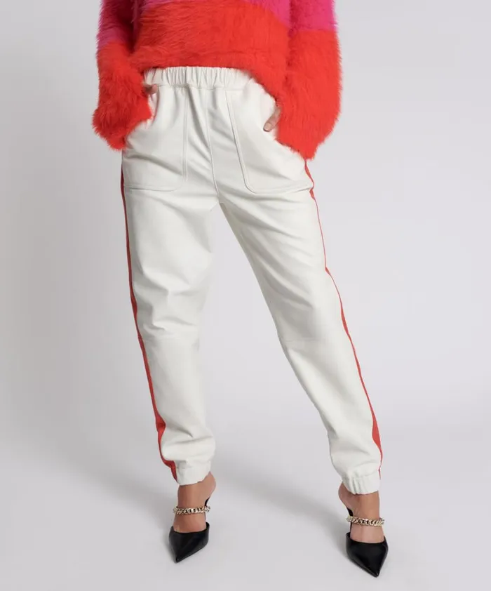 One Teaspoon Bottoms RED LINE LEATHER TRACK PANTS 8211 Women One Teaspoon Bottoms RED LINE LEATHER TRACK PANTS 8211 Women