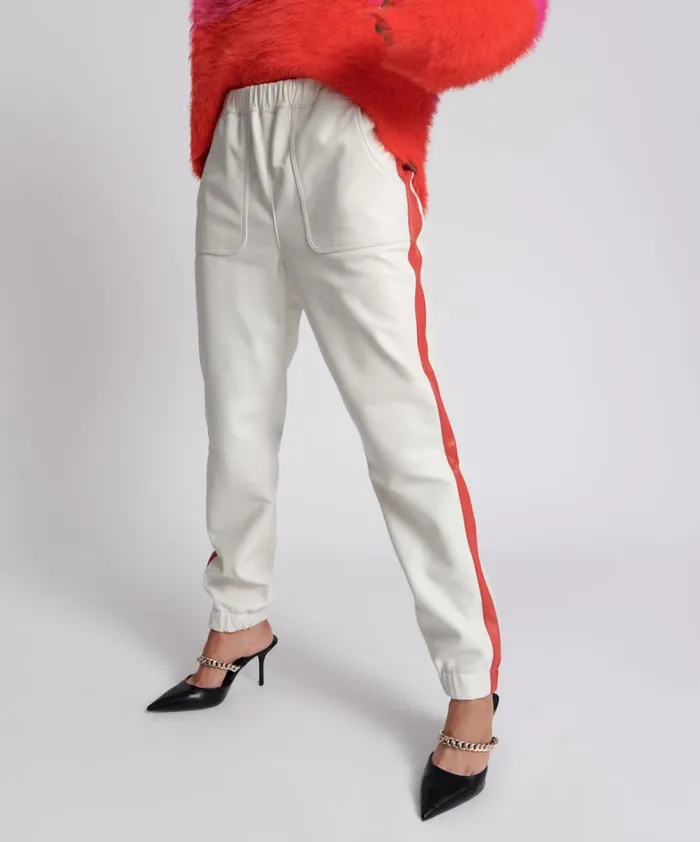 One Teaspoon Bottoms RED LINE LEATHER TRACK PANTS 8211 Women One Teaspoon Bottoms RED LINE LEATHER TRACK PANTS 8211 Women