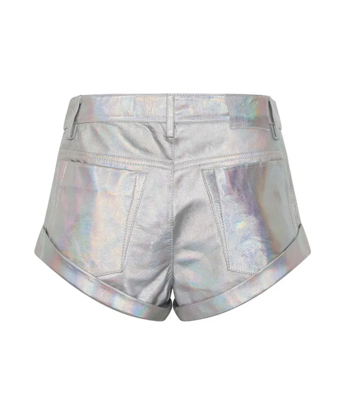 One Teaspoon Bottoms REVENGE METALLIC LEATHER BANDIT SHORTS 8211 Women