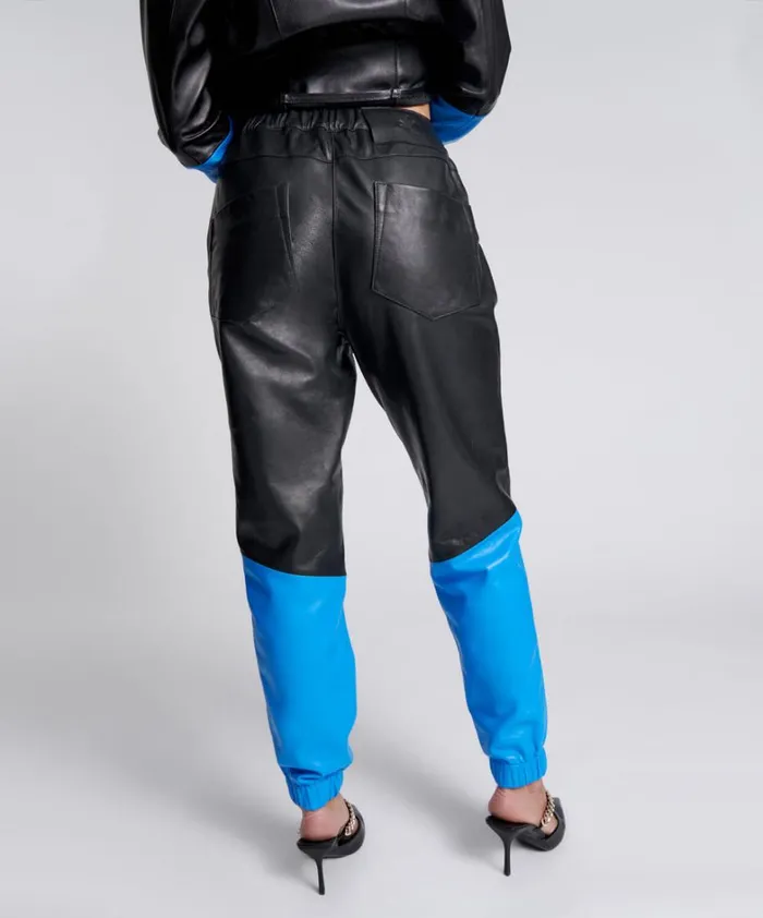 One Teaspoon Bottoms STAND BY LEATHER TRACK PANTS 8211 Women