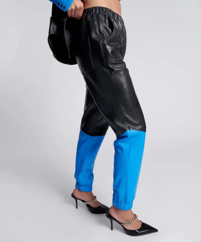 One Teaspoon Bottoms STAND BY LEATHER TRACK PANTS 8211 Women