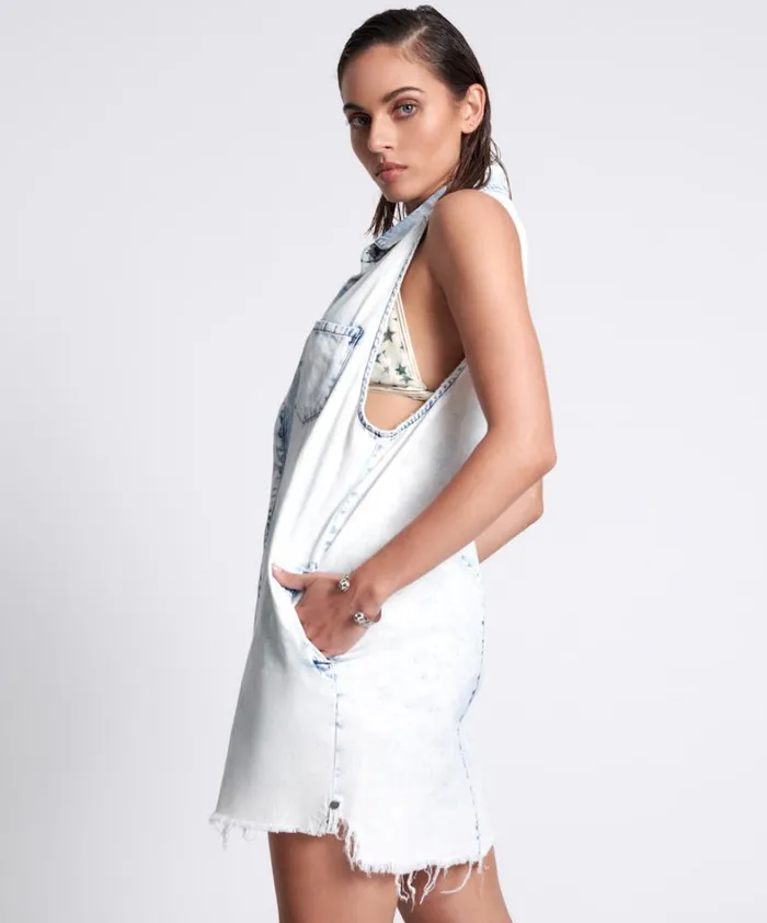 One Teaspoon Denim Dresses FADED ACID MINI BRAXTON DRESS 8211 Women One Teaspoon Denim Dresses FADED ACID MINI BRAXTON DRESS 8211 Women