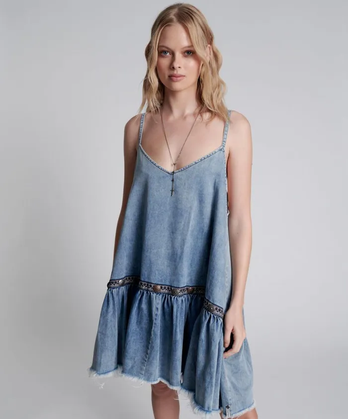One Teaspoon Denim Dresses ICONIC HOLLYWOOD HILLS DENIM DRESS 8211 Women One Teaspoon Denim Dresses ICONIC HOLLYWOOD HILLS DENIM DRESS 8211 Women