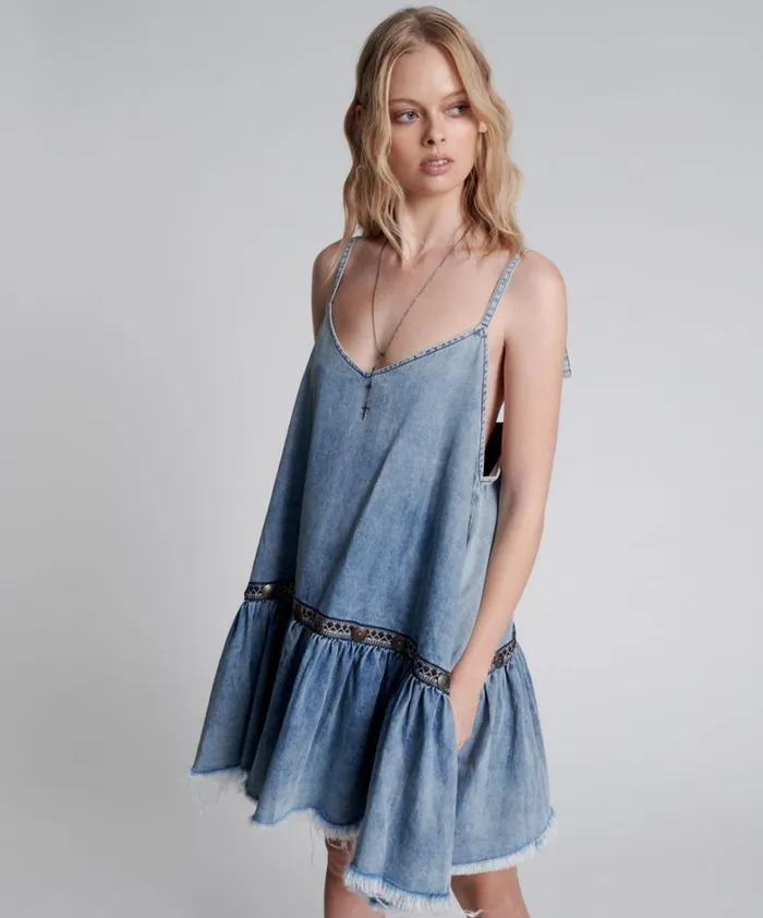 One Teaspoon Denim Dresses ICONIC HOLLYWOOD HILLS DENIM DRESS 8211 Women One Teaspoon Denim Dresses ICONIC HOLLYWOOD HILLS DENIM DRESS 8211 Women