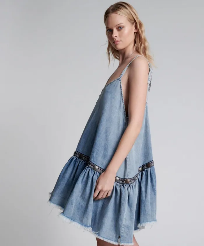 One Teaspoon Denim Dresses ICONIC HOLLYWOOD HILLS DENIM DRESS 8211 Women One Teaspoon Denim Dresses ICONIC HOLLYWOOD HILLS DENIM DRESS 8211 Women