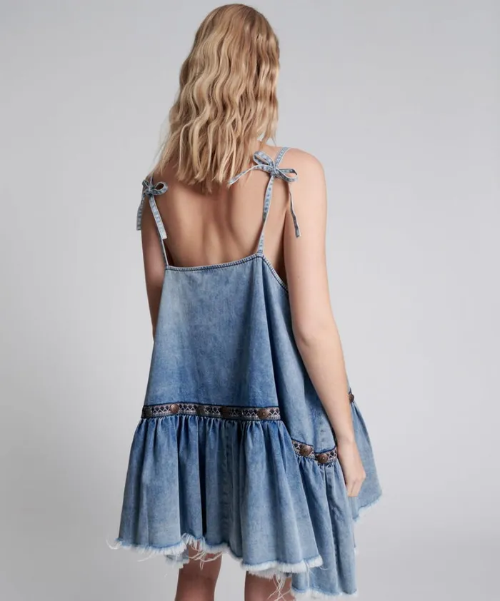 One Teaspoon Denim Dresses ICONIC HOLLYWOOD HILLS DENIM DRESS 8211 Women One Teaspoon Denim Dresses ICONIC HOLLYWOOD HILLS DENIM DRESS 8211 Women