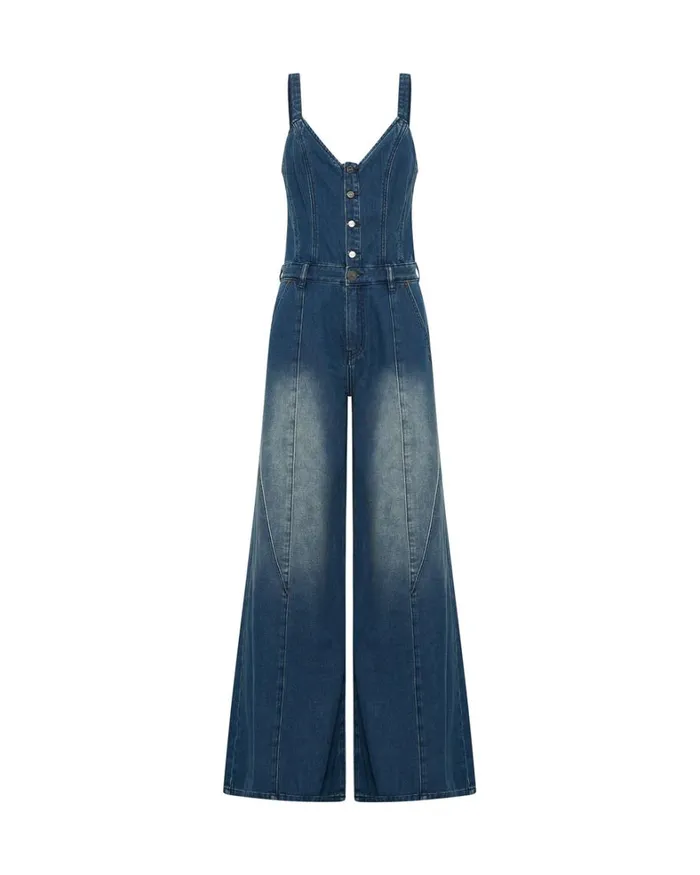 One Teaspoon Denim Jumpsuits GRITTY BLUE FREIDA FIT N FLARE DENIM JUMPSUIT 8211 Women One Teaspoon Denim Jumpsuits GRITTY BLUE FREIDA FIT N FLARE DENIM JUMPSUIT 8211 Women