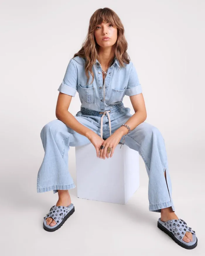 One Teaspoon Denim Jumpsuits SPORTSTER BLUE VERONICA DENIM JUMPSUIT 8211 Women