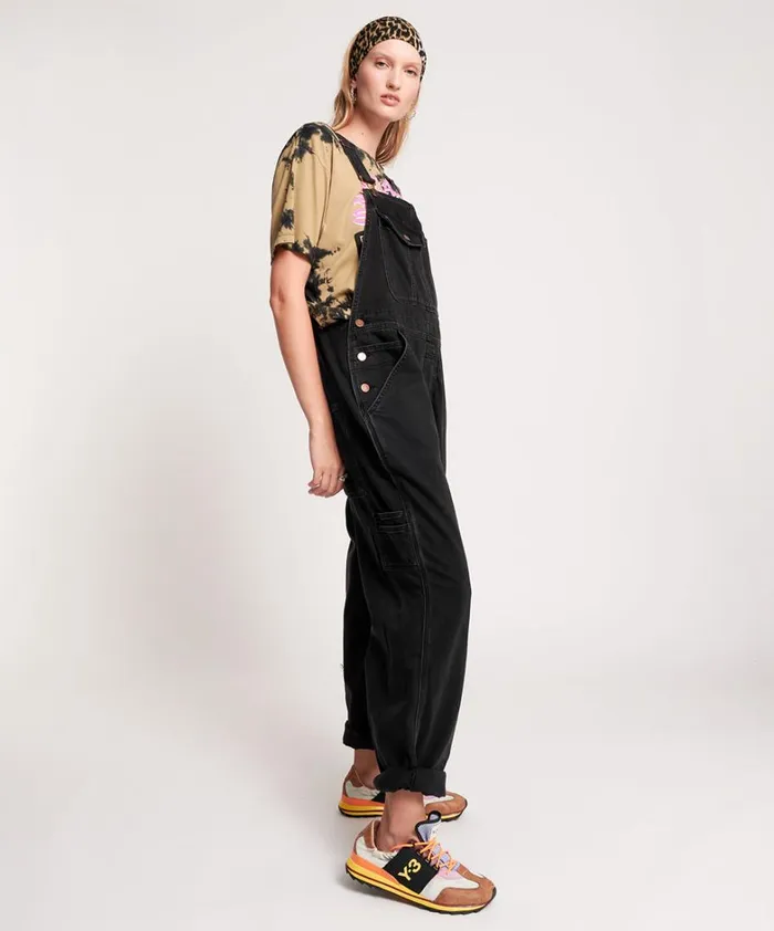 One Teaspoon Denim Jumpsuits WORN BLACK STANTON ST OVERALLS 8211 Women
