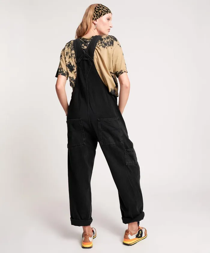 One Teaspoon Denim Jumpsuits WORN BLACK STANTON ST OVERALLS 8211 Women
