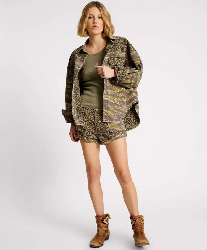 One Teaspoon Denim Shirts ANIMAL CAMO DARIA SHACKET 8211 Women
