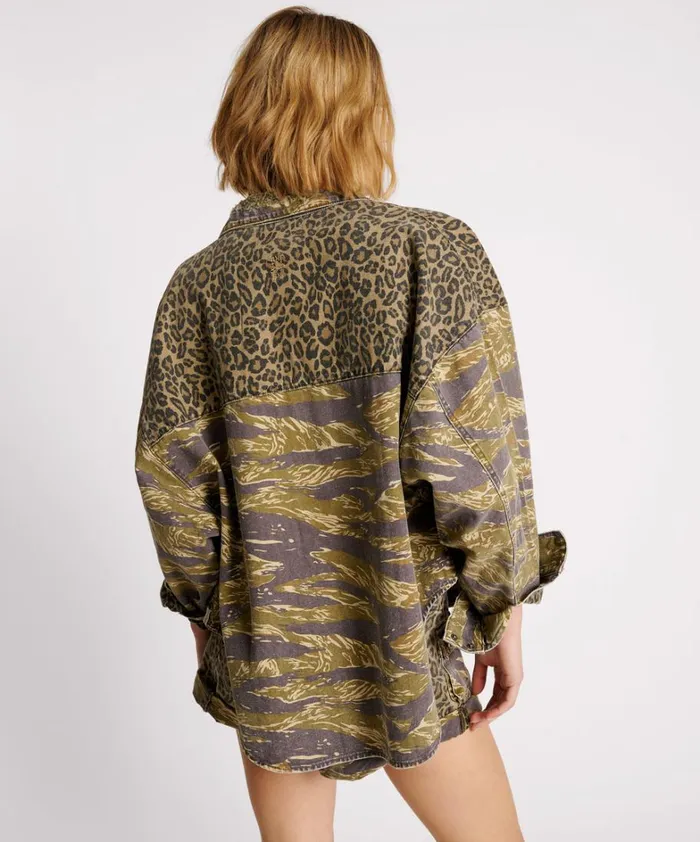 One Teaspoon Denim Shirts ANIMAL CAMO DARIA SHACKET 8211 Women One Teaspoon Denim Shirts ANIMAL CAMO DARIA SHACKET 8211 Women