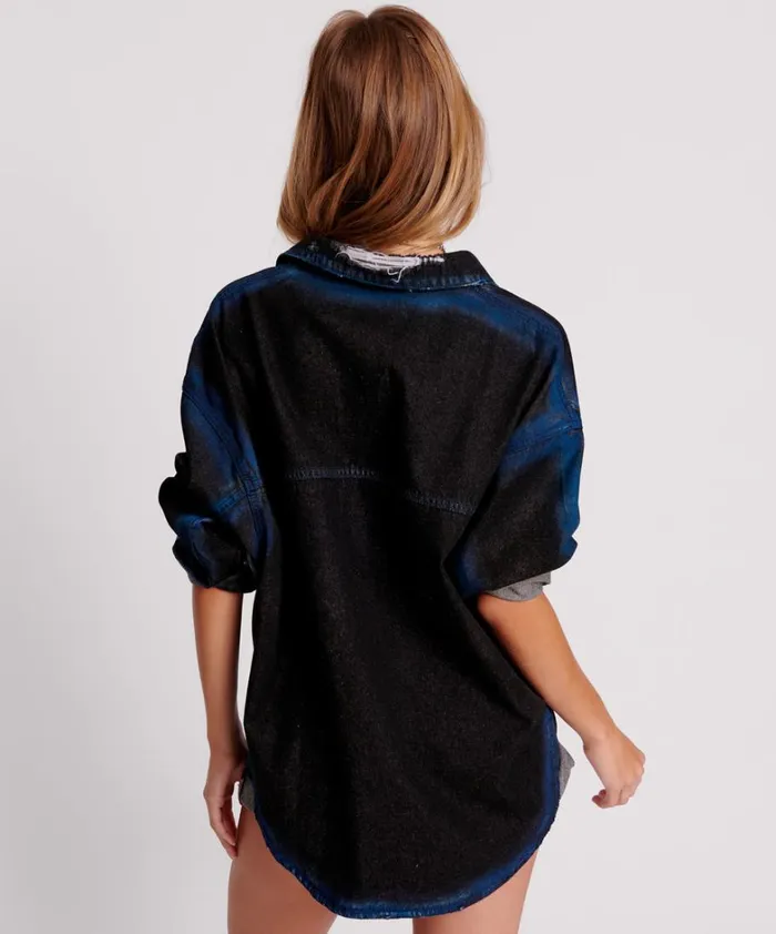 One Teaspoon Denim Shirts BLUE PUNK DARIA DENIM SHIRT 8211 Women
