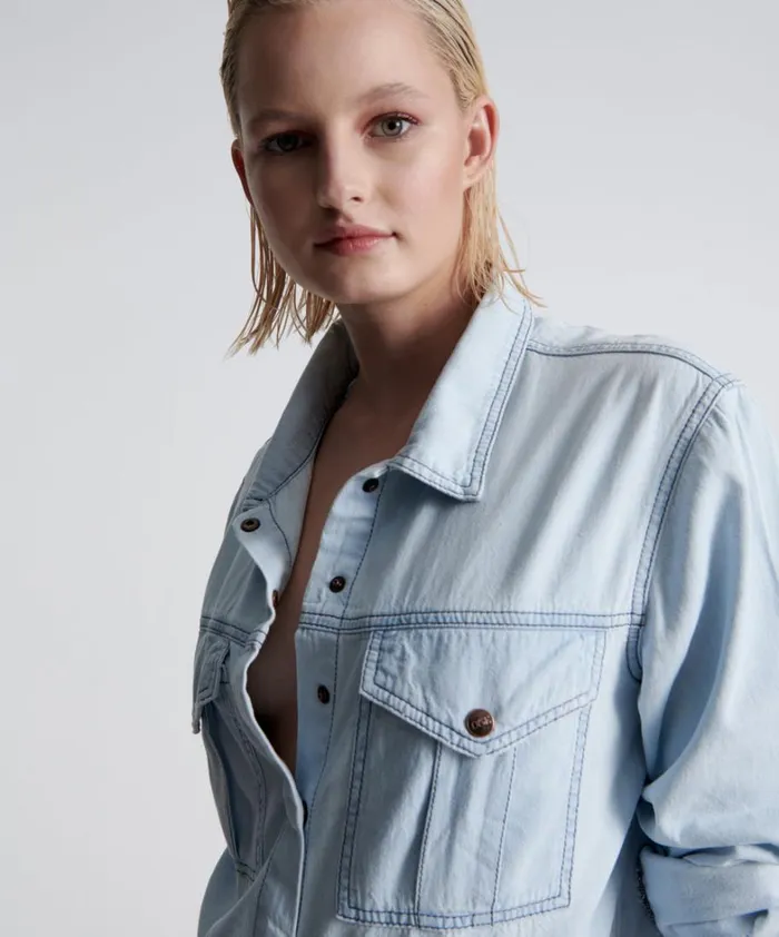 One Teaspoon Denim Tops MYSTIC IMPRESSED DENIM SHIRT 8211 Women One Teaspoon Denim Tops MYSTIC IMPRESSED DENIM SHIRT 8211 Women