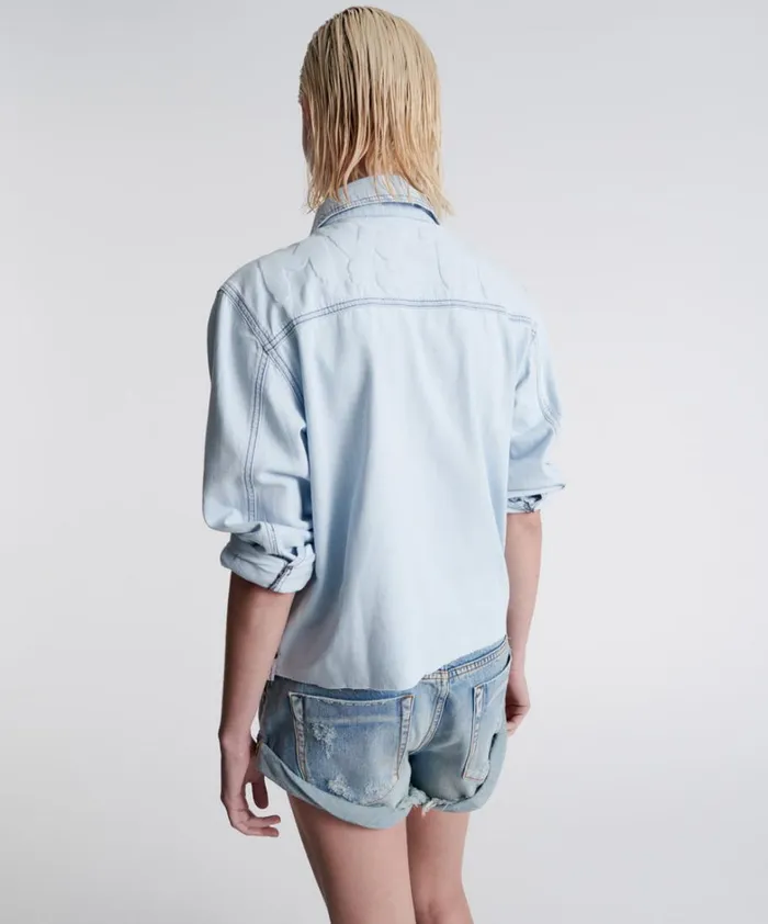 One Teaspoon Denim Tops MYSTIC IMPRESSED DENIM SHIRT 8211 Women One Teaspoon Denim Tops MYSTIC IMPRESSED DENIM SHIRT 8211 Women