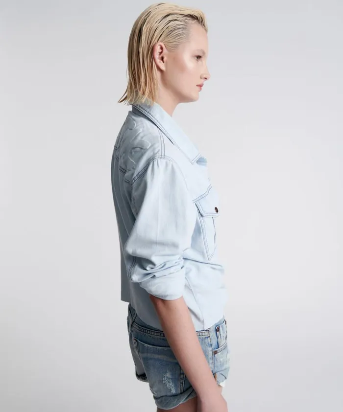 One Teaspoon Denim Tops MYSTIC IMPRESSED DENIM SHIRT 8211 Women One Teaspoon Denim Tops MYSTIC IMPRESSED DENIM SHIRT 8211 Women