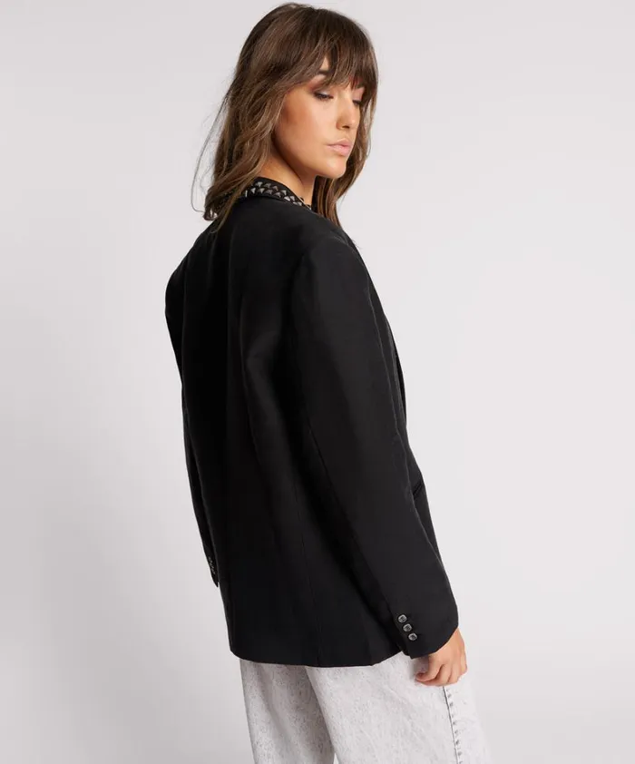 One Teaspoon Jackets PUNK STUDDED LINEN BLAZER 8211 Women One Teaspoon Jackets PUNK STUDDED LINEN BLAZER 8211 Women