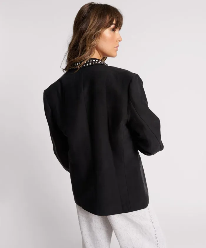 One Teaspoon Jackets PUNK STUDDED LINEN BLAZER 8211 Women One Teaspoon Jackets PUNK STUDDED LINEN BLAZER 8211 Women