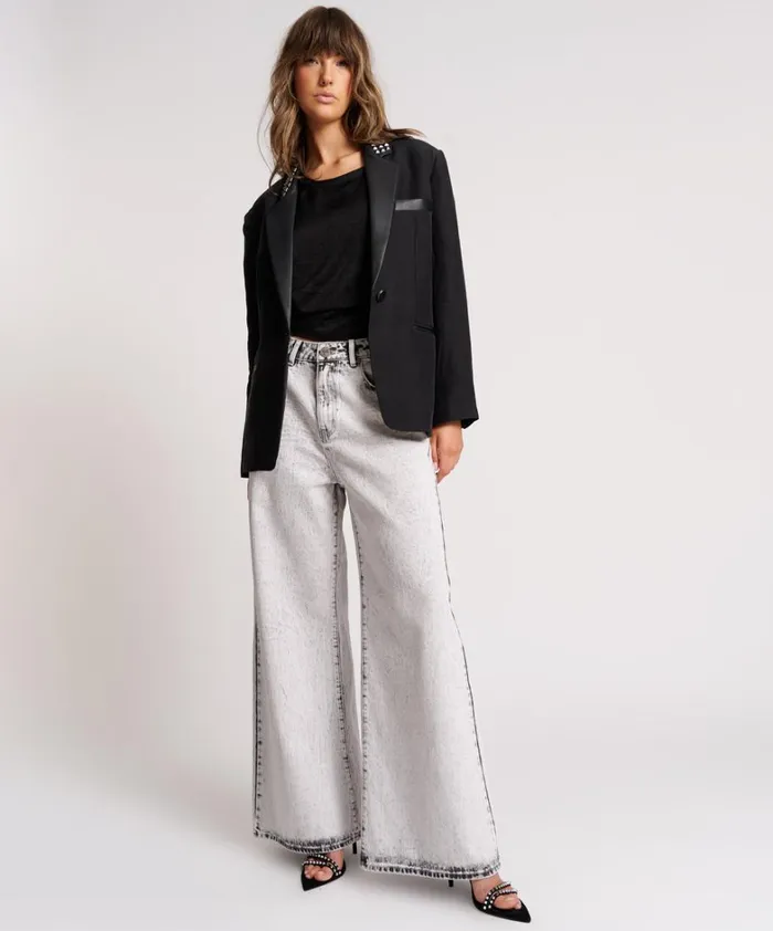 One Teaspoon Jackets PUNK STUDDED LINEN BLAZER 8211 Women One Teaspoon Jackets PUNK STUDDED LINEN BLAZER 8211 Women