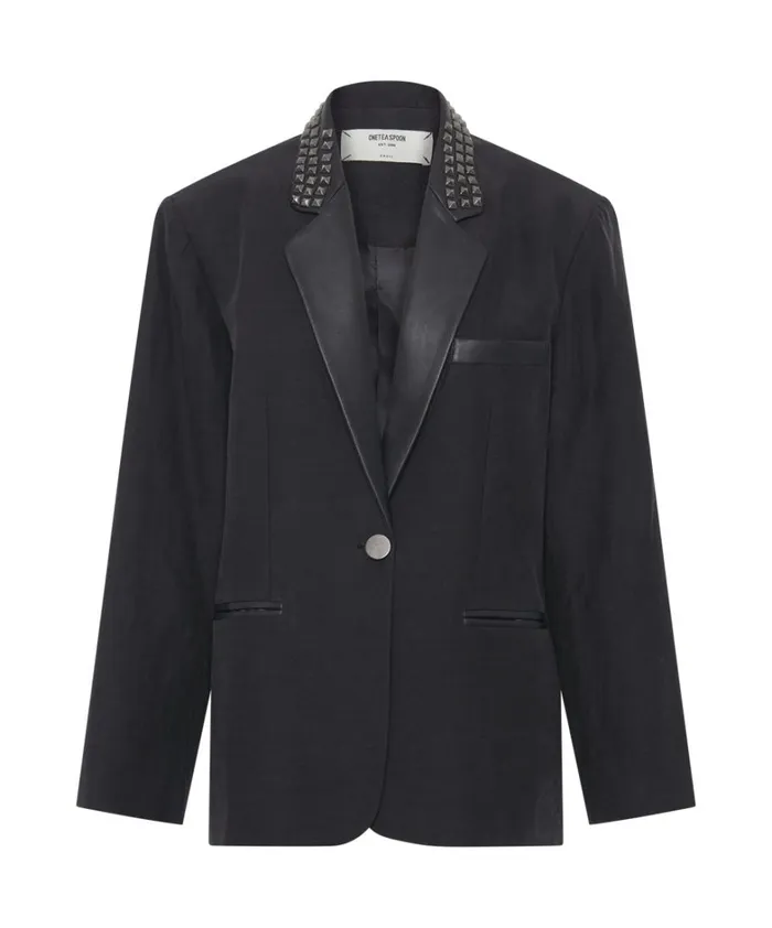One Teaspoon Jackets PUNK STUDDED LINEN BLAZER 8211 Women One Teaspoon Jackets PUNK STUDDED LINEN BLAZER 8211 Women