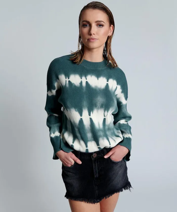 One Teaspoon Knitwear KHAKI TIE DYE RIB ROAM SWEATER 8211 Women One Teaspoon Knitwear KHAKI TIE DYE RIB ROAM SWEATER 8211 Women