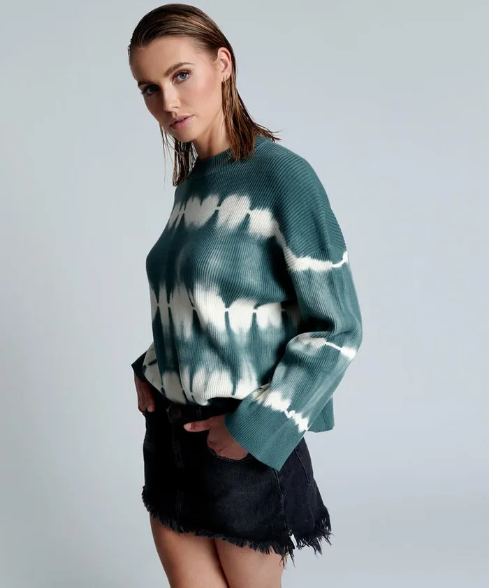 One Teaspoon Knitwear KHAKI TIE DYE RIB ROAM SWEATER 8211 Women One Teaspoon Knitwear KHAKI TIE DYE RIB ROAM SWEATER 8211 Women