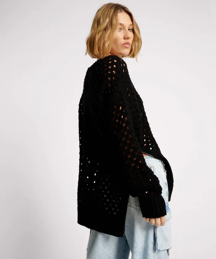 One Teaspoon Knitwear KNITTED FISHNET ZIP SIDE SWEATER 8211 Women One Teaspoon Knitwear KNITTED FISHNET ZIP SIDE SWEATER 8211 Women