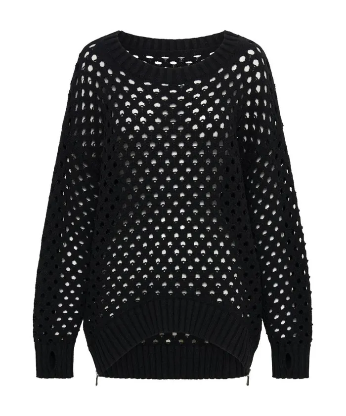 One Teaspoon Knitwear KNITTED FISHNET ZIP SIDE SWEATER 8211 Women One Teaspoon Knitwear KNITTED FISHNET ZIP SIDE SWEATER 8211 Women