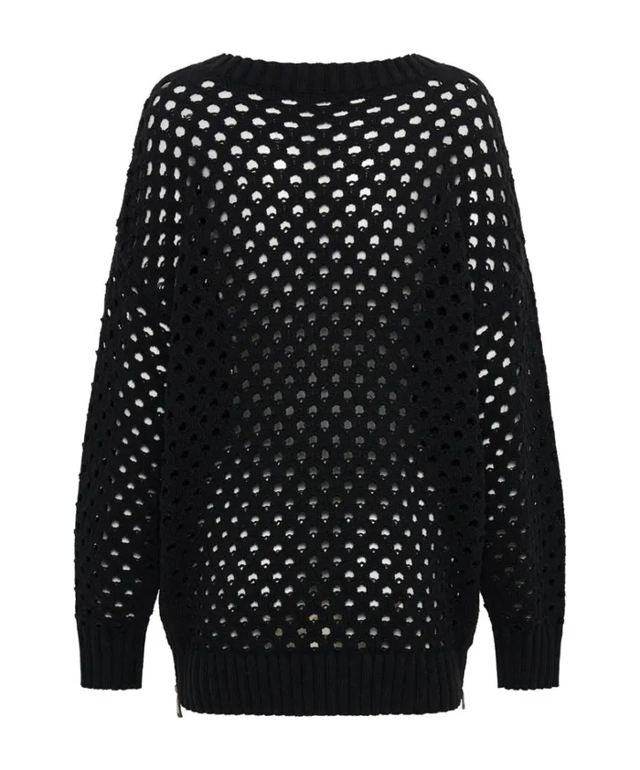 One Teaspoon Knitwear KNITTED FISHNET ZIP SIDE SWEATER 8211 Women One Teaspoon Knitwear KNITTED FISHNET ZIP SIDE SWEATER 8211 Women
