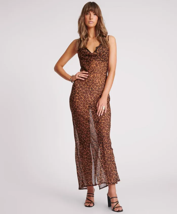 One Teaspoon Midi and Maxi Dresses ANIMAL JAGGER LONG SLIP DRESS 8211 Women
