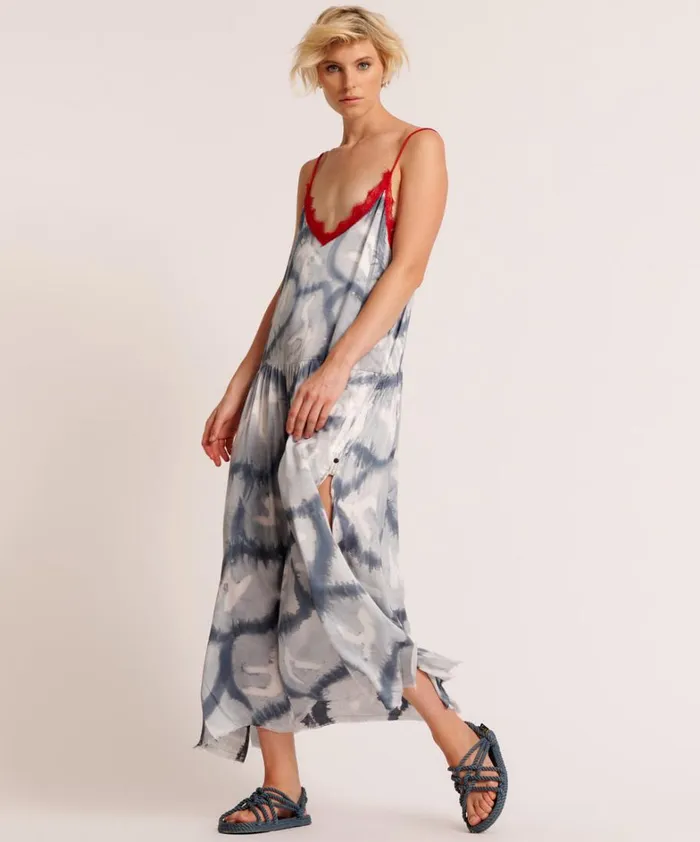 One Teaspoon Midi and Maxi Dresses REFLECTION HAND PRINTED HIDEAWAY SLIP DRESS 8211 Women
