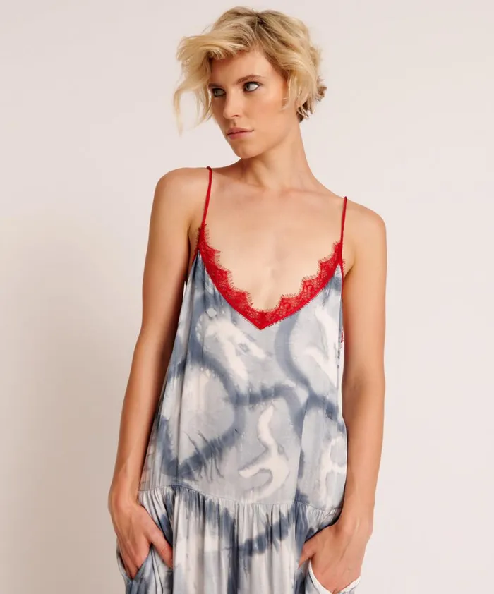 One Teaspoon Midi and Maxi Dresses REFLECTION HAND PRINTED HIDEAWAY SLIP DRESS 8211 Women