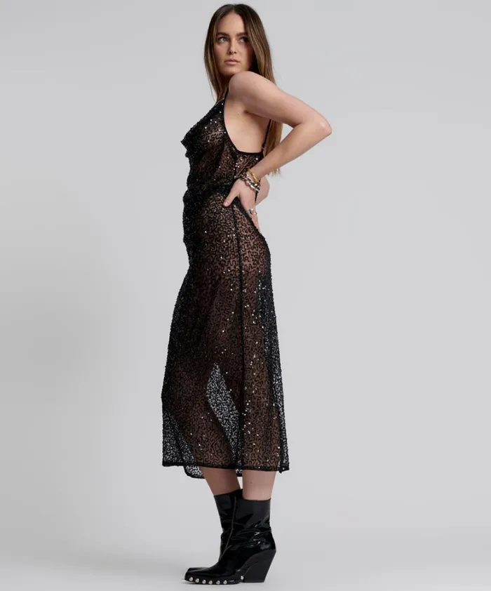One Teaspoon Midi and Maxi Dresses STELLAR HAND BEADED SLIP DRESS 8211 Women
