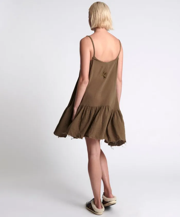One Teaspoon Mini Dresses THE ICON WASHED KHAKI MUSLIN DRESS 8211 Women