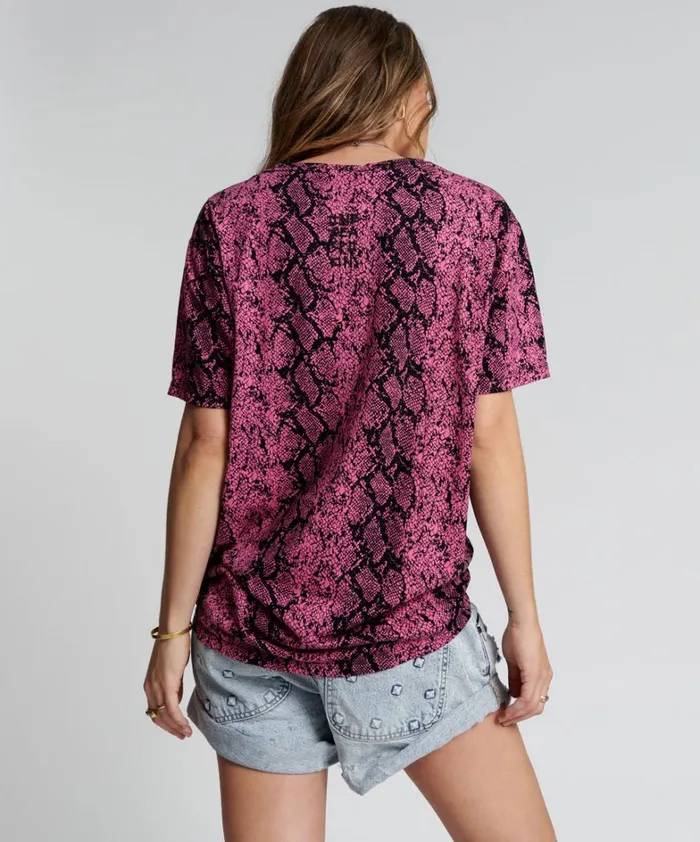 One Teaspoon Organic Tees SNAKE HAND PRINTED ORGANIC CREW TEE 8211 Women One Teaspoon Organic Tees SNAKE HAND PRINTED ORGANIC CREW TEE 8211 Women