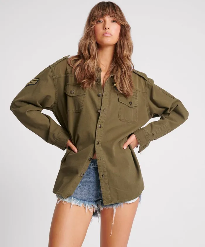 One Teaspoon Shirts AVIATOR EAGLE COTTON SHIRT 8211 Women