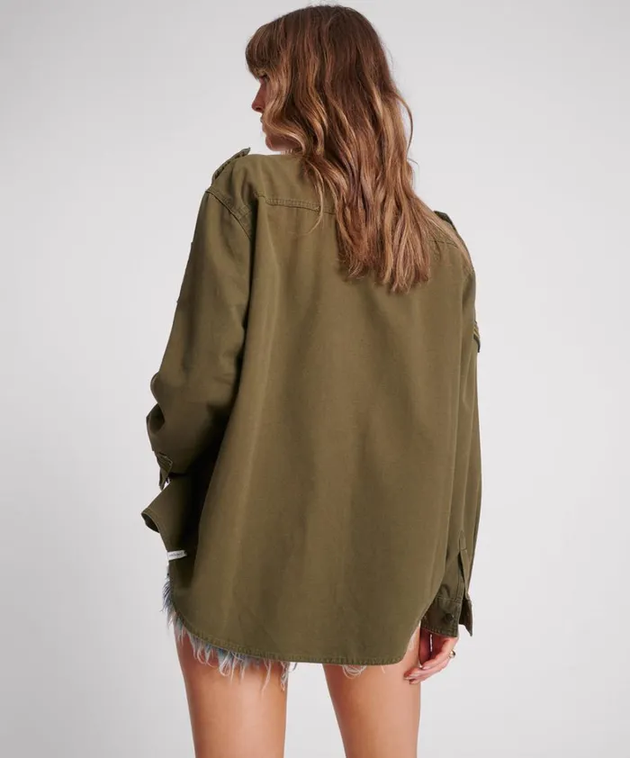 One Teaspoon Shirts AVIATOR EAGLE COTTON SHIRT 8211 Women One Teaspoon Shirts AVIATOR EAGLE COTTON SHIRT 8211 Women