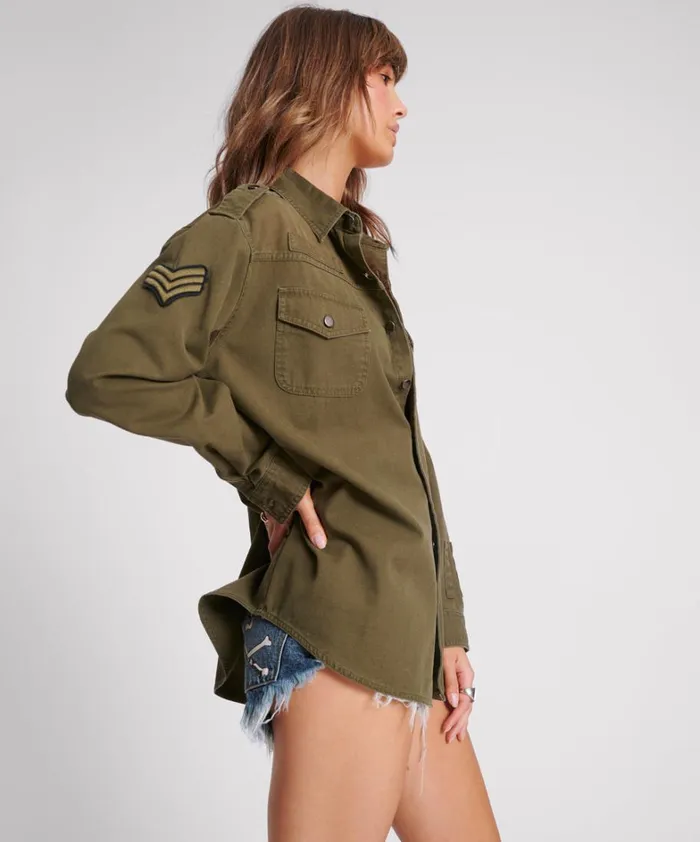 One Teaspoon Shirts AVIATOR EAGLE COTTON SHIRT 8211 Women One Teaspoon Shirts AVIATOR EAGLE COTTON SHIRT 8211 Women