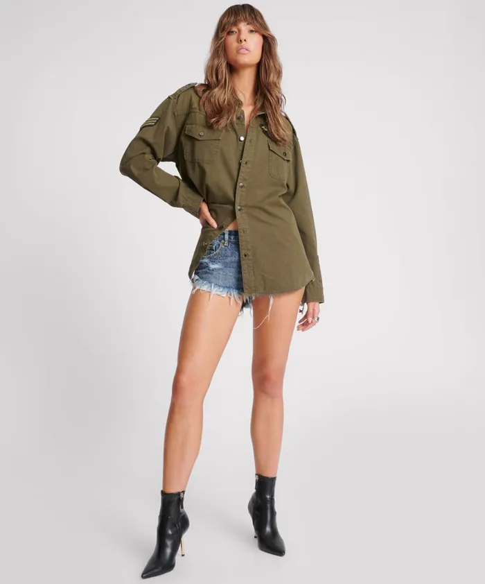One Teaspoon Shirts AVIATOR EAGLE COTTON SHIRT 8211 Women One Teaspoon Shirts AVIATOR EAGLE COTTON SHIRT 8211 Women