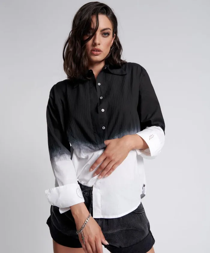 One Teaspoon Shirts FADE OUT TUXEDO SHIRT 8211 Women