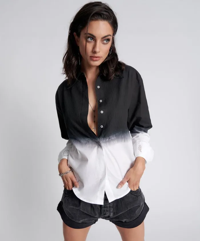 One Teaspoon Shirts FADE OUT TUXEDO SHIRT 8211 Women One Teaspoon Shirts FADE OUT TUXEDO SHIRT 8211 Women